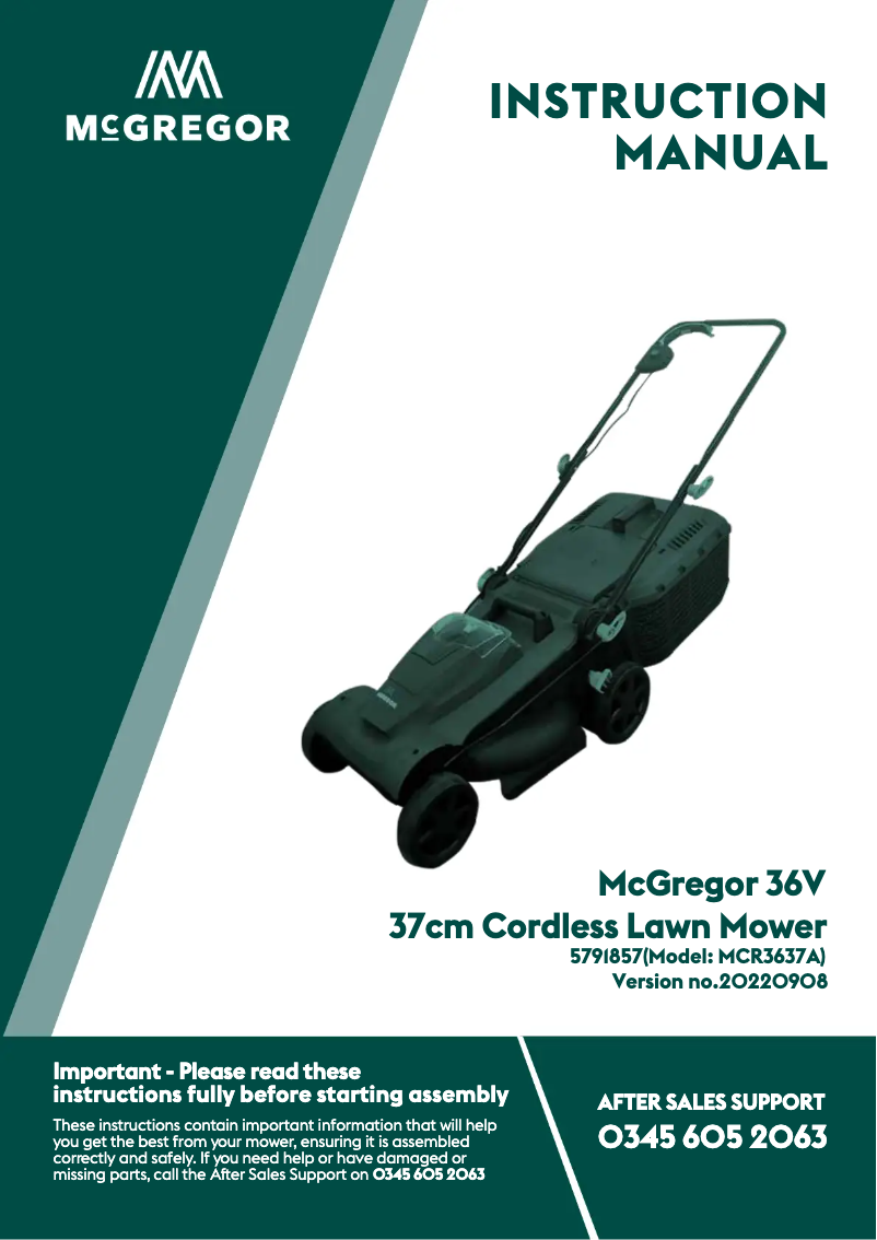 Page 1 de la notice Manuel utilisateur McGregor CLMF4037R