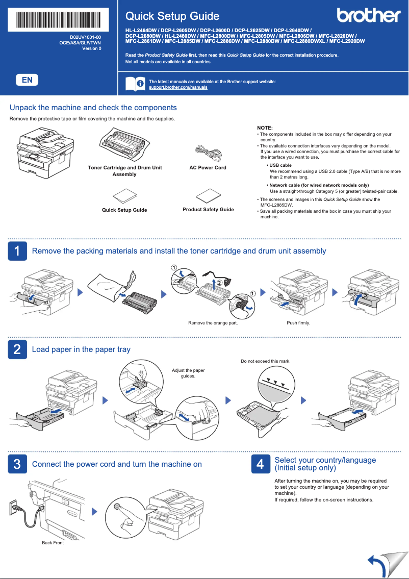 Page 1 de la notice Manuel utilisateur Brother DCP-L2680DW