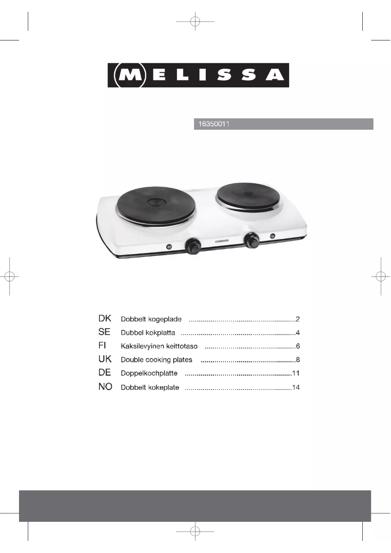 Page 1 de la notice Manuel utilisateur Melissa 16350011