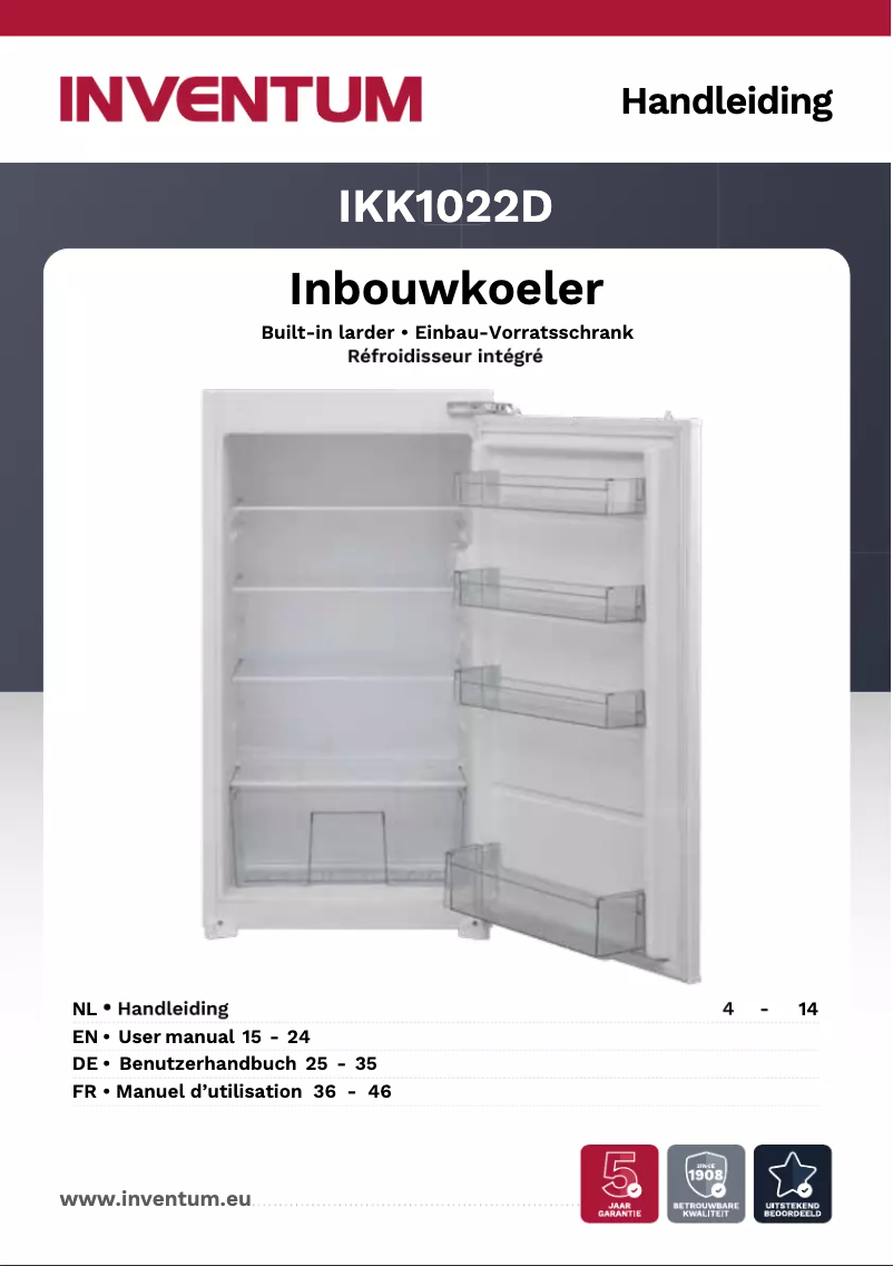 Page 1 de la notice Manuel utilisateur Inventum IKK1022D