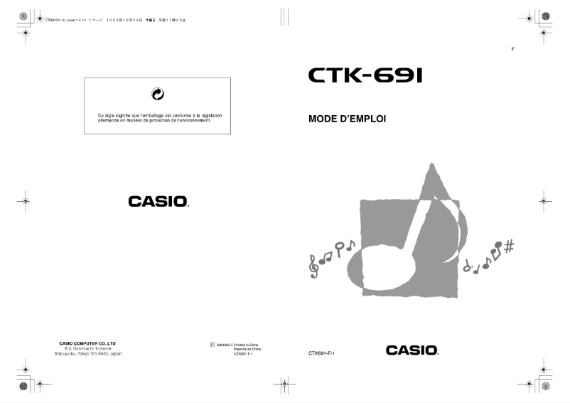 Page n°1 - Manuel utilisateur Casio CTK-691