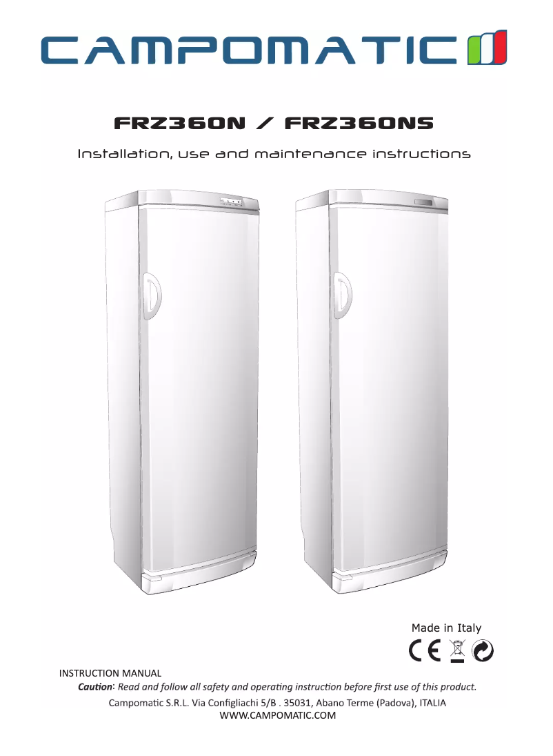 Image de la première page du manuel de l'appareil FRZ360NS