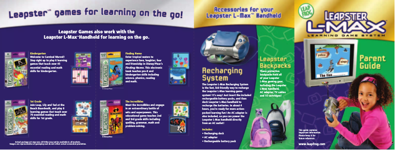 Image de la première page du manuel de l'appareil Leapster L-Max