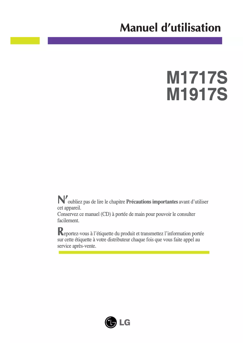 Imagen de la primera página del manual del dispositivo M1917S-BN