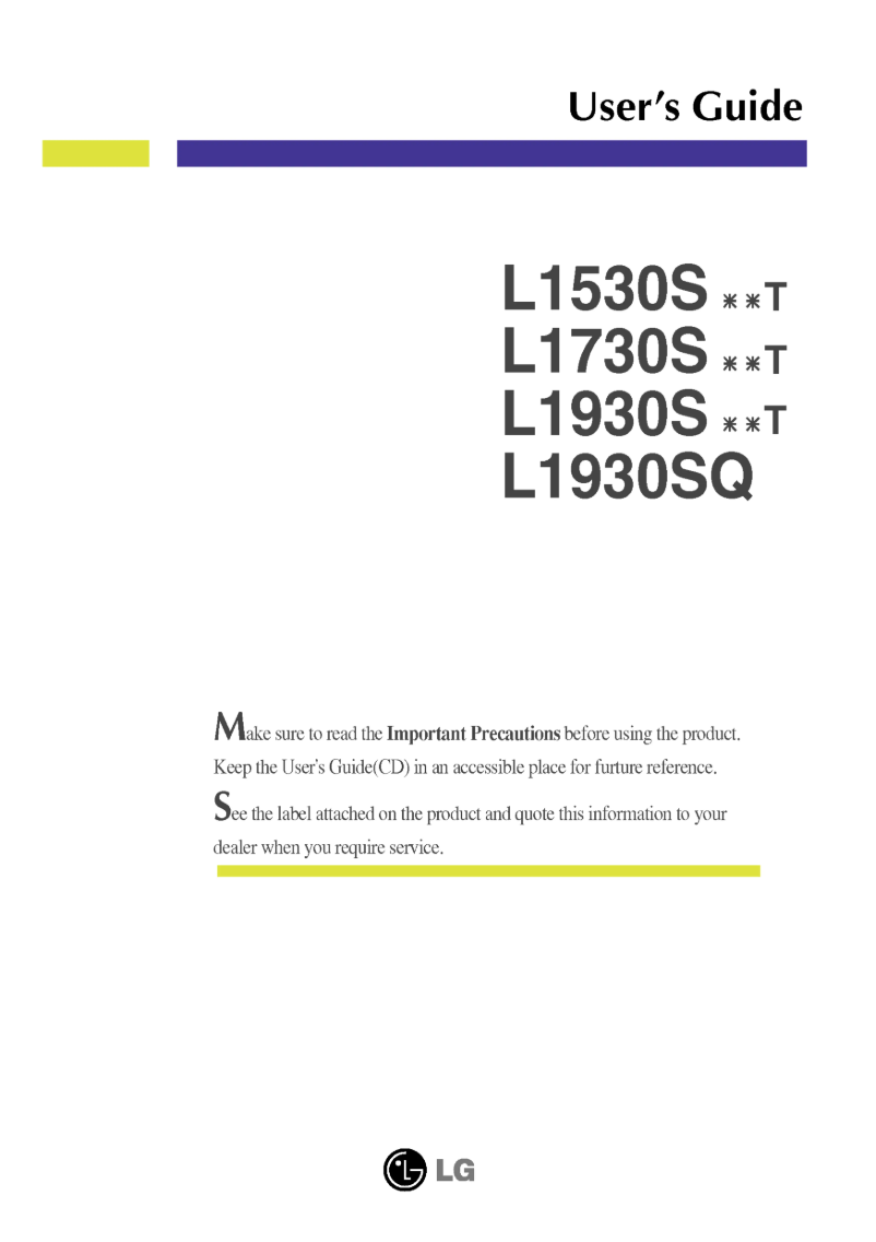 Página 1 del manual Manual de usuario LG L1530SSNTN