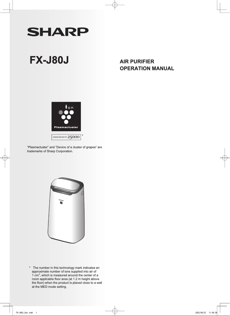 Image de la première page du manuel de l'appareil FX-J80J