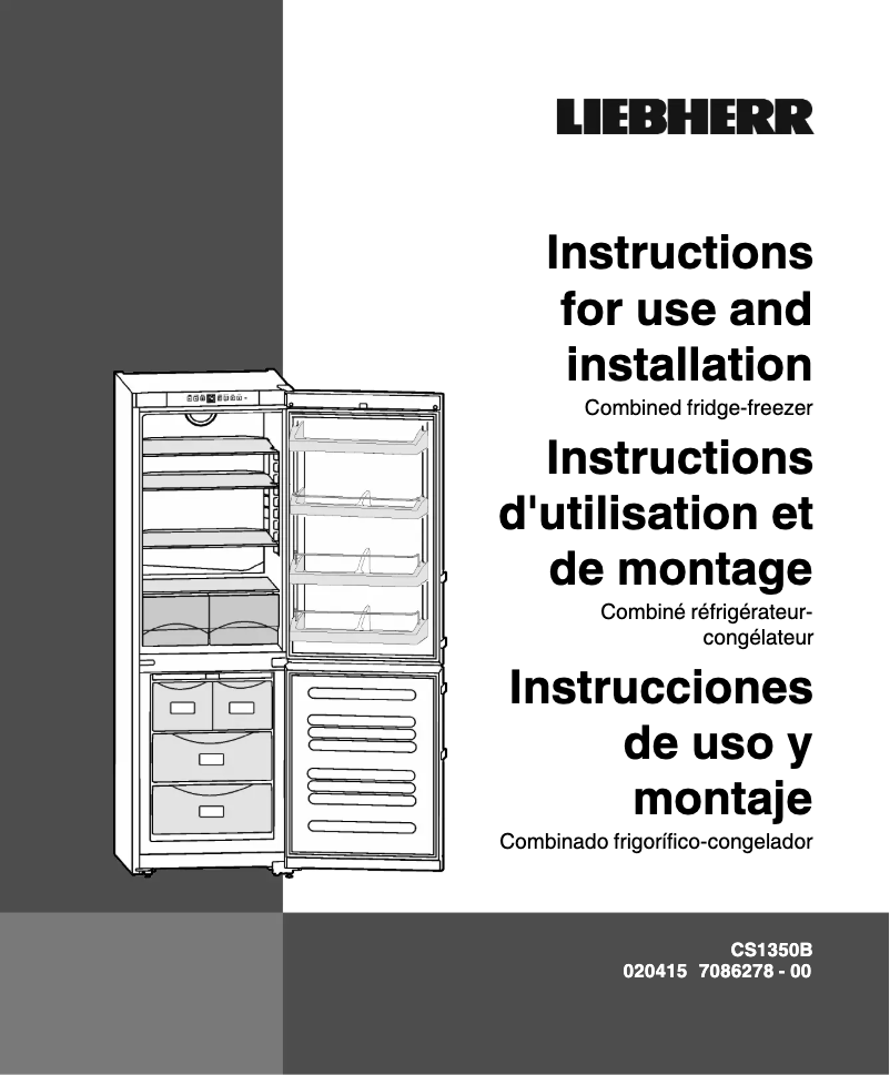 Page 1 de la notice Manuel utilisateur Liebherr CS 1350B