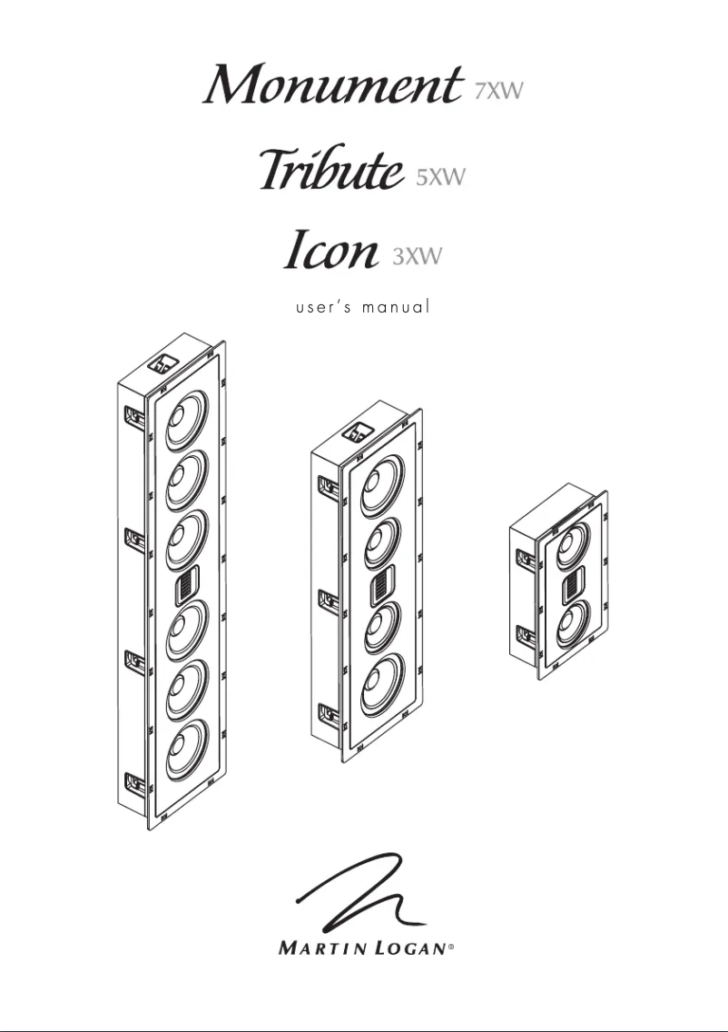 Page n°1 - Manuel utilisateur Martin Logan Icon 3XW