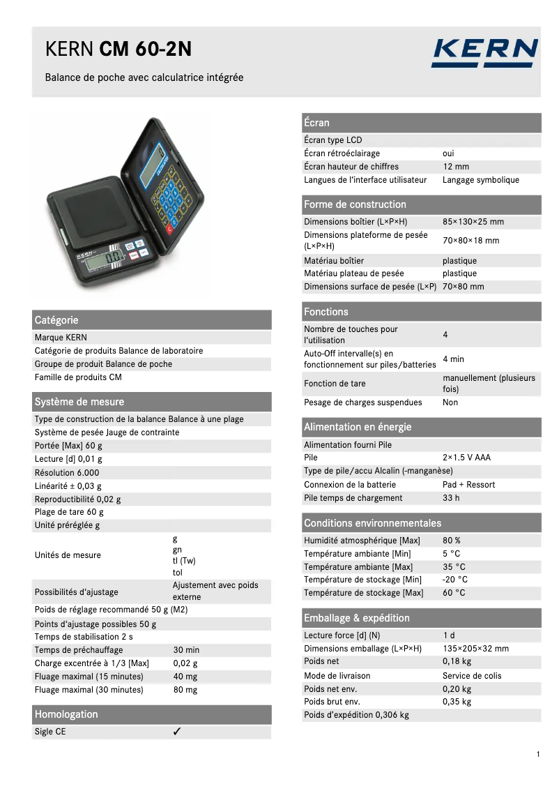 Imagen de la primera página del manual del dispositivo CM 60-2N