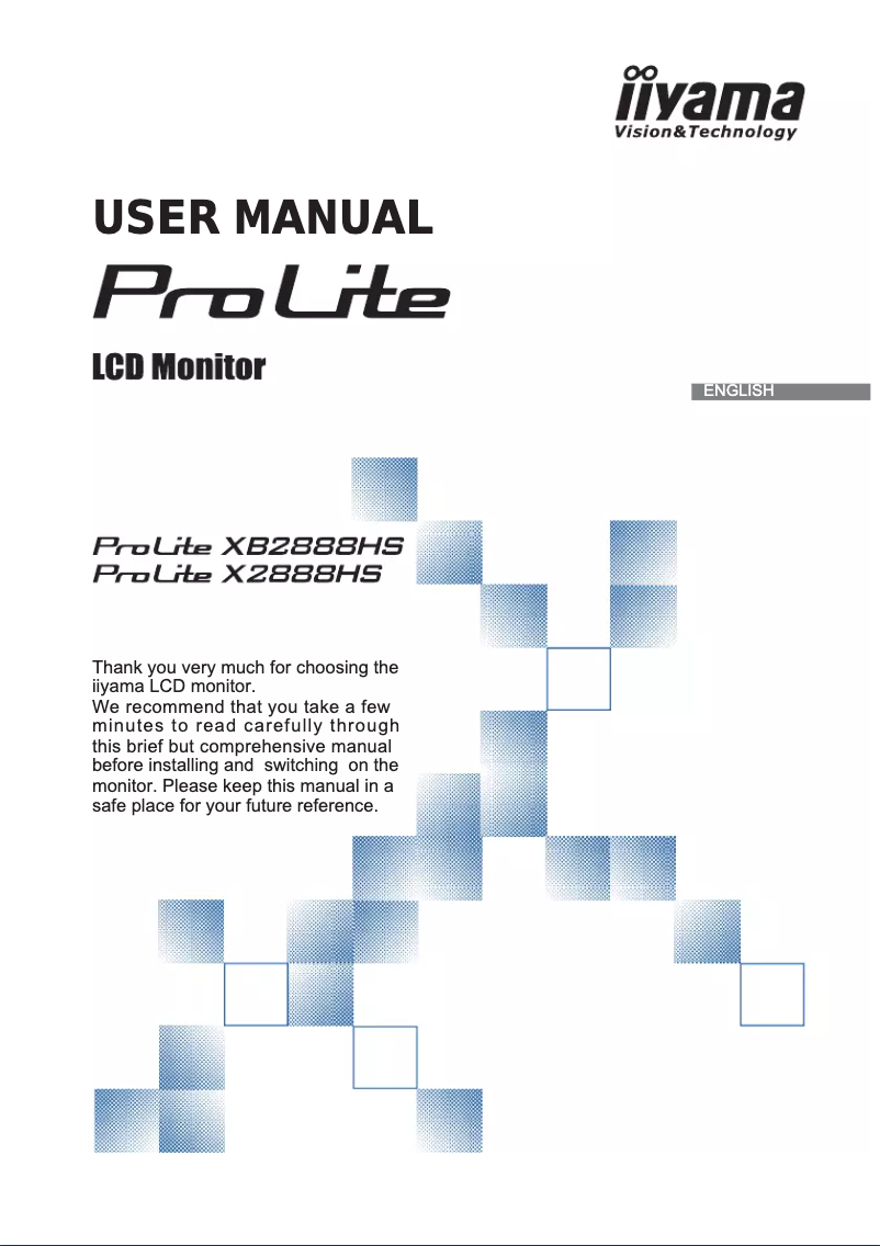 Page 1 de la notice Manuel utilisateur Iiyama ProLite XB2888HS