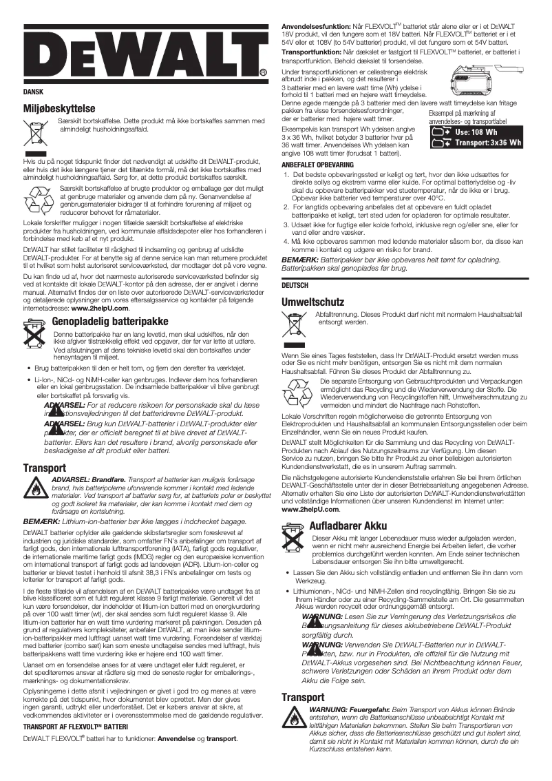 Page 1 de la notice Manuel utilisateur DeWalt DCB188