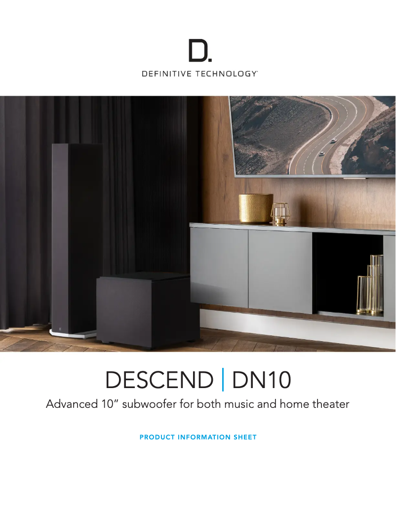 Page n°1 - Fiche technique Definitive Technology Descend DNSub 10