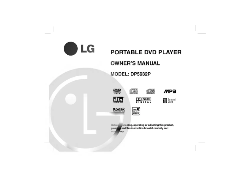 Image de la première page du manuel de l'appareil DP5932P