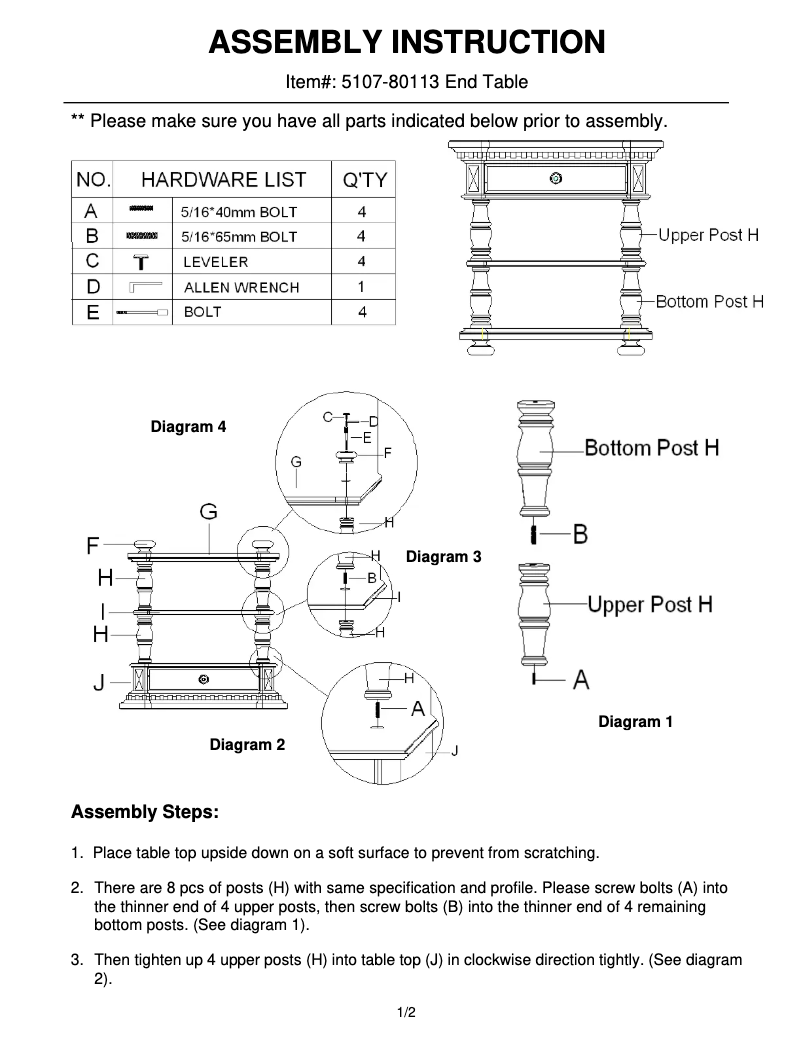 Page n°1 - Manuel utilisateur Hooker 5107-80113