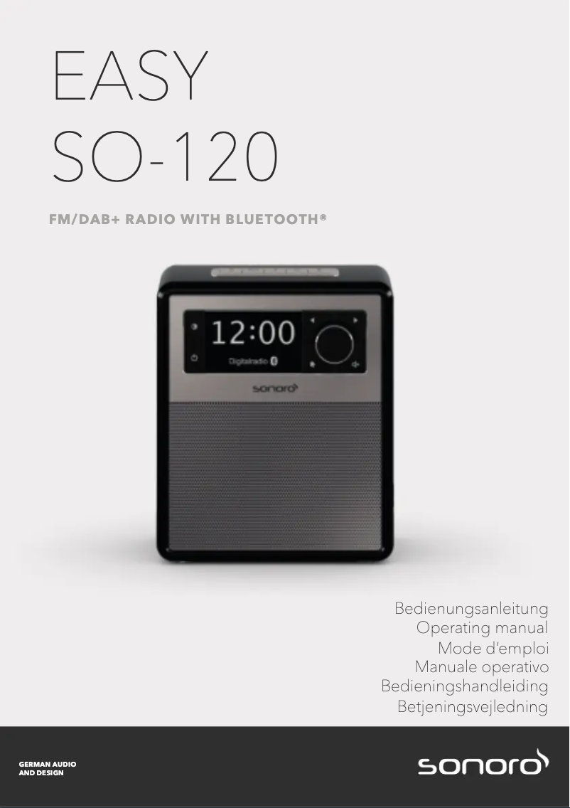 Page n°1 - Manuel utilisateur Sonoro Easy SO-120