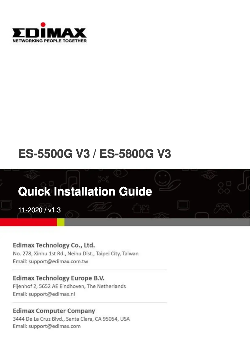 Page n°1 - Manuel utilisateur Edimax ES-5800G V3