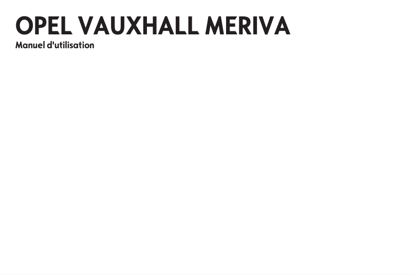 Página 1 del manual Manual de usuario Opel Meriva (2011)