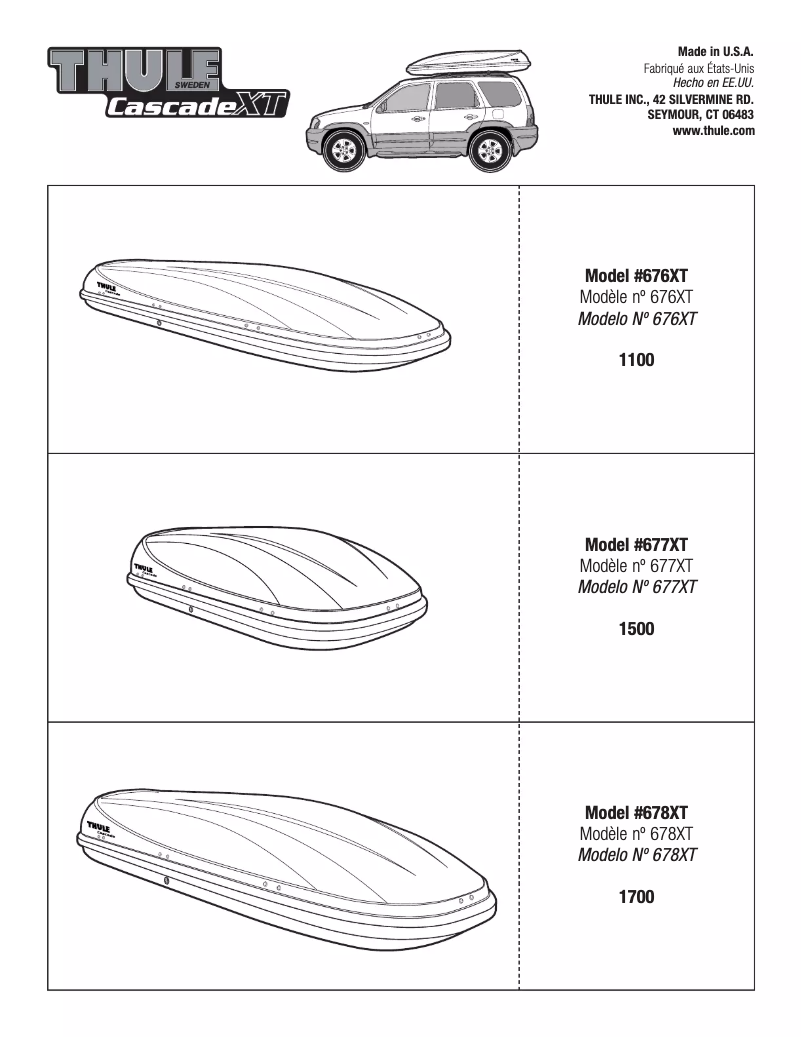Página 1 del manual Manual de usuario Thule Cascade XT 1100 676XT