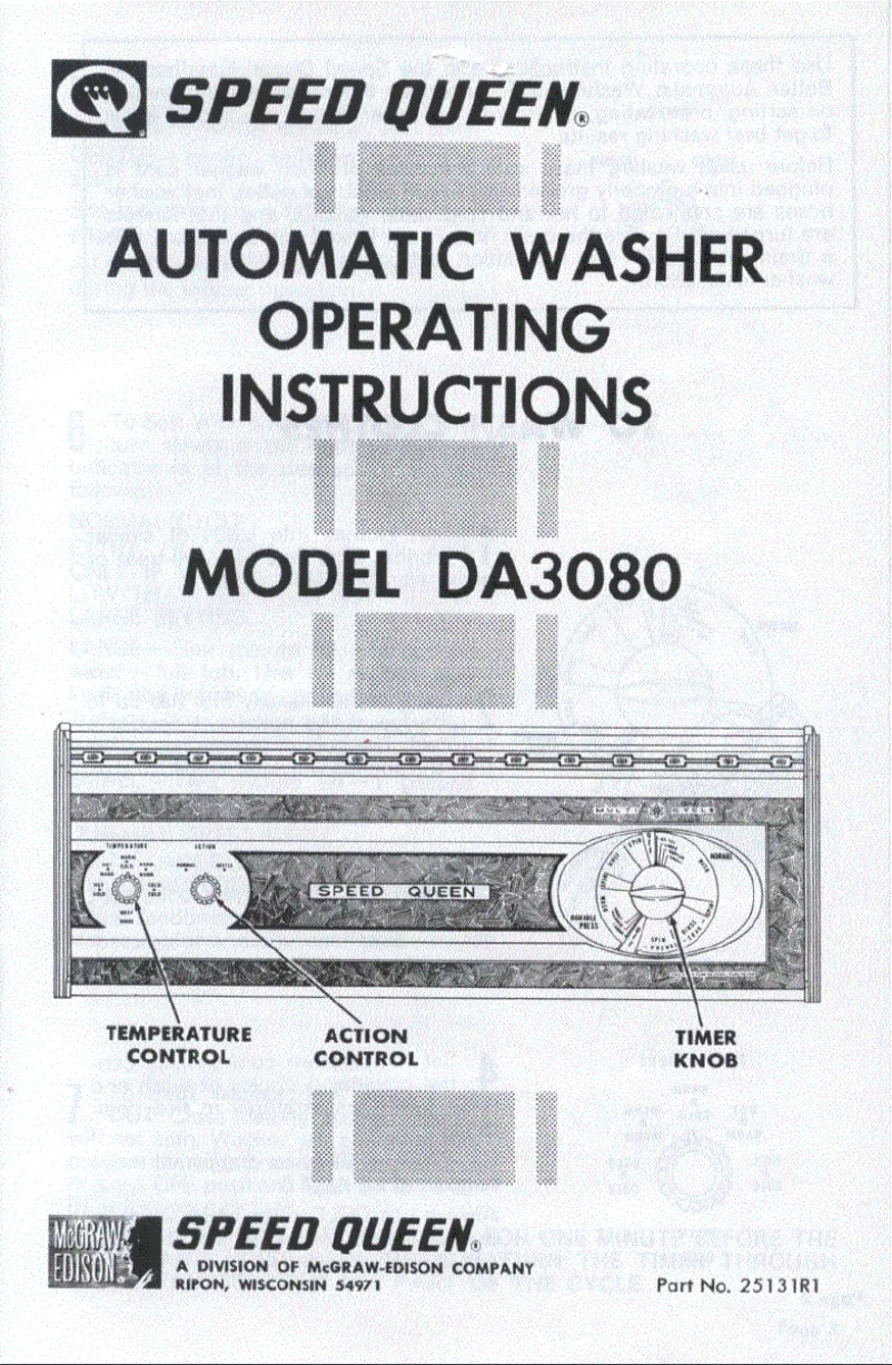 Image de la première page du manuel de l'appareil DA3080