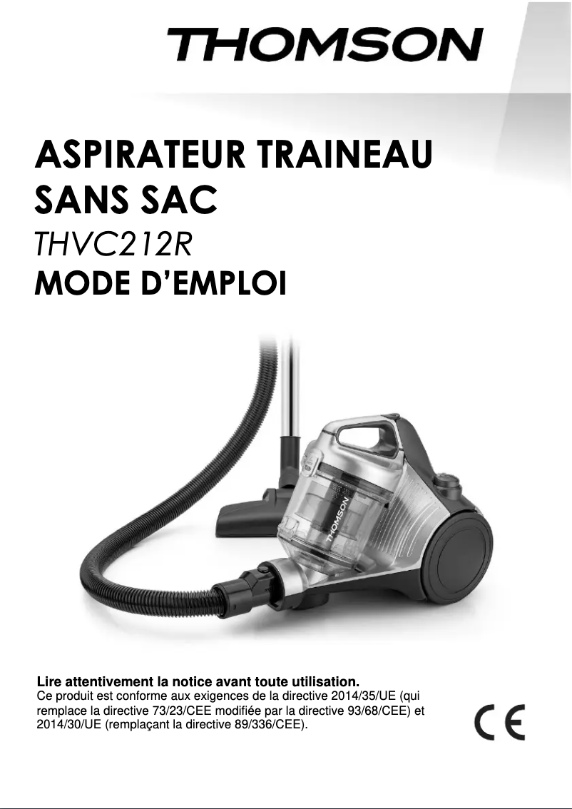 Image de la première page du manuel de l'appareil THVC212R