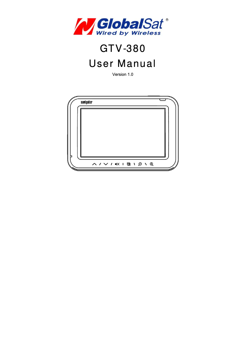 Page n°1 - Manuel utilisateur GlobalSat GTV-380