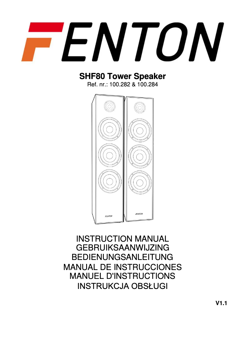 Page 1 de la notice Manuel utilisateur Fenton SHF80W