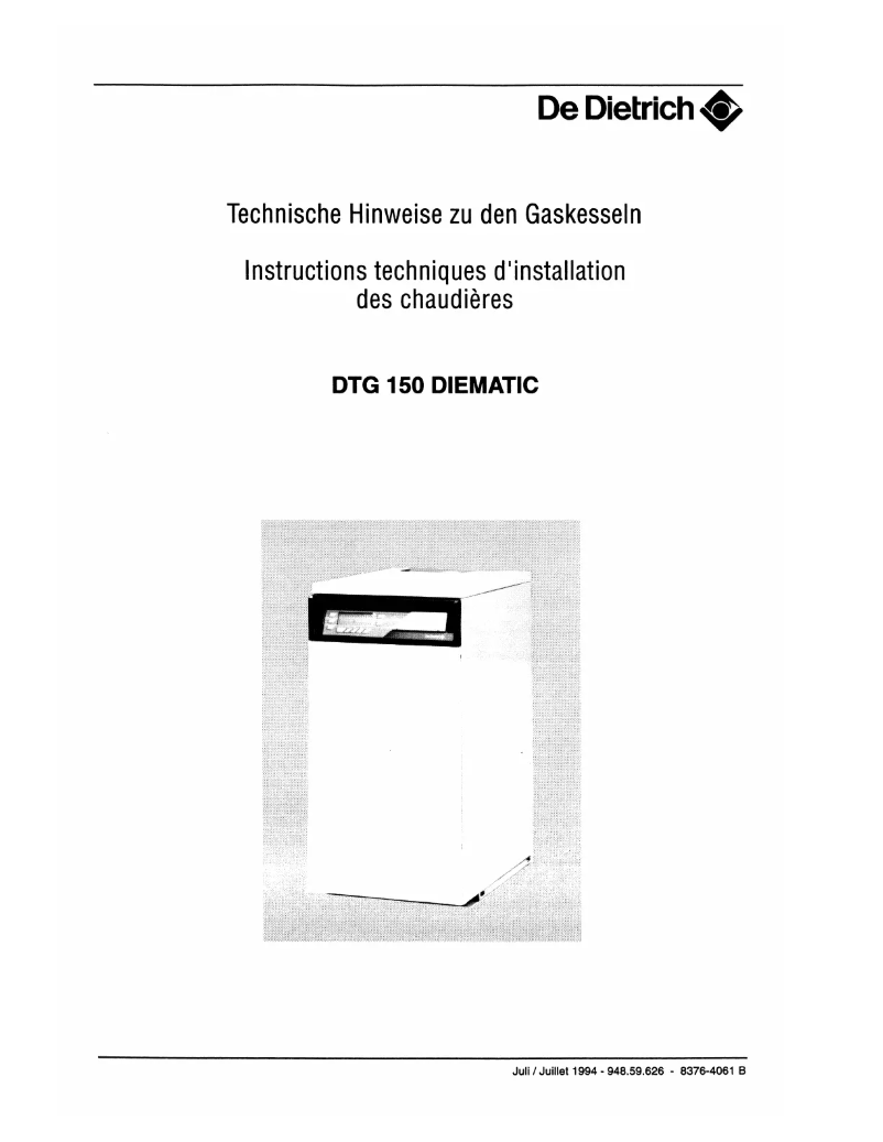 Image de la première page du manuel de l'appareil DTG 150 Diematic