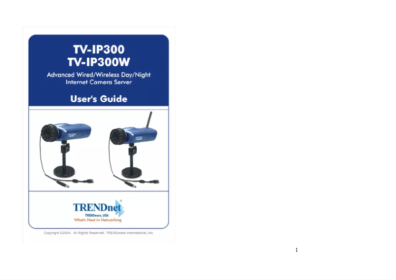Page n°1 - Manuel utilisateur TRENDnet TV-IP300W