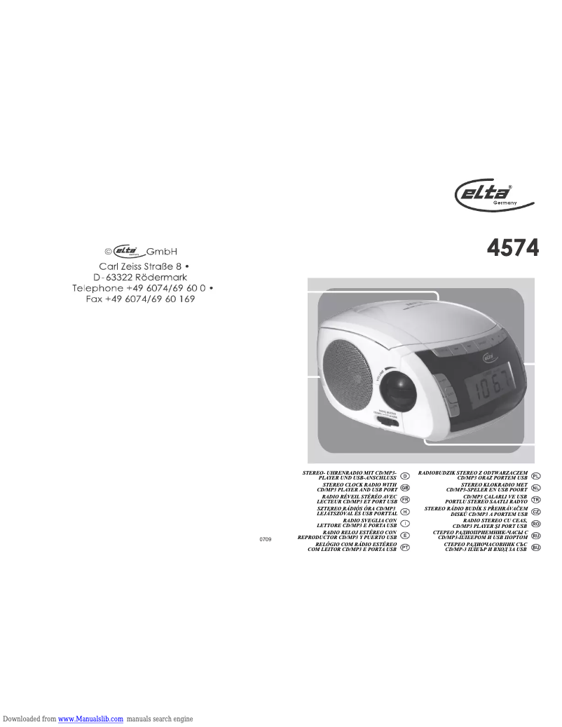 Page n°1 - Manuel utilisateur Elta 4574