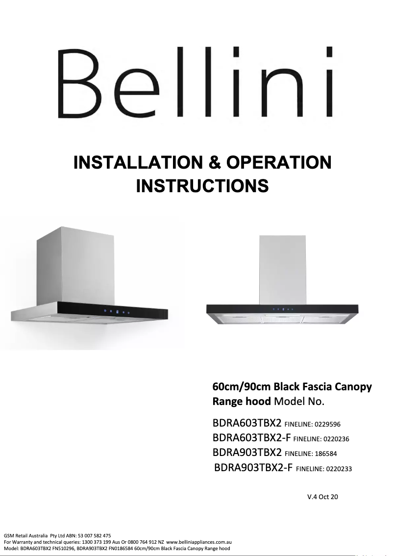 Image de la première page du manuel de l'appareil BDRA603TBX2