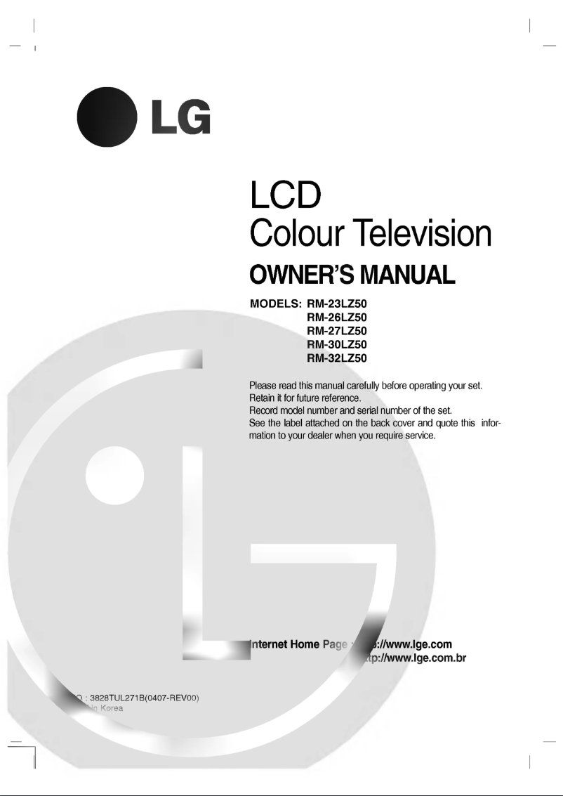 Page 1 de la notice Manuel utilisateur LG RM-30LZ50