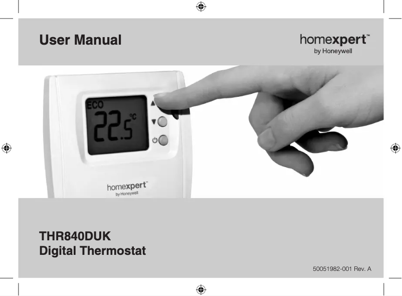 Page 1 de la notice Manuel utilisateur Honeywell Homexpert THR840DUK