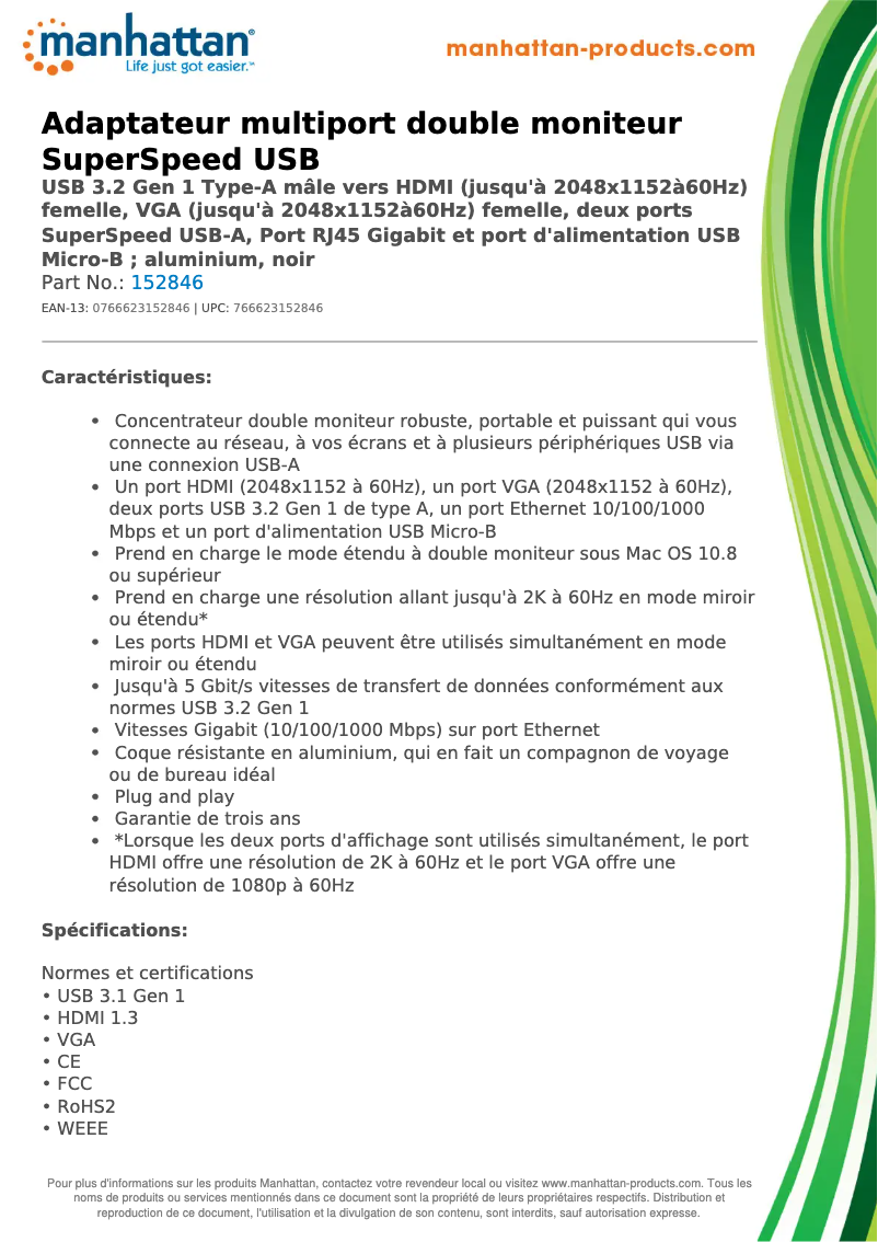 Page n°1 - Manuel utilisateur Manhattan 152846