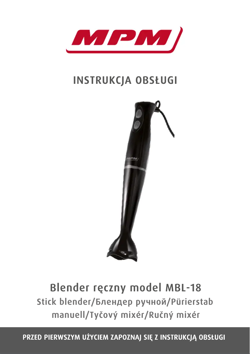 Image de la première page du manuel de l'appareil MBL-18