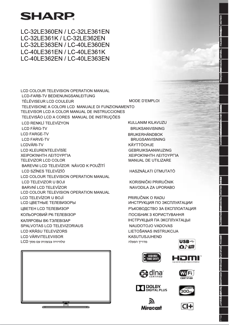 Page 1 de la notice Manuel utilisateur Sharp LC-32LE363EN