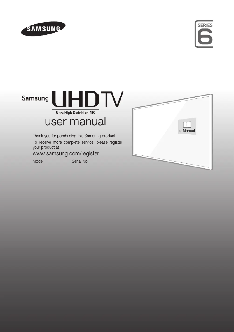 Page 1 de la notice Guide d'installation Samsung UA65JU6400W