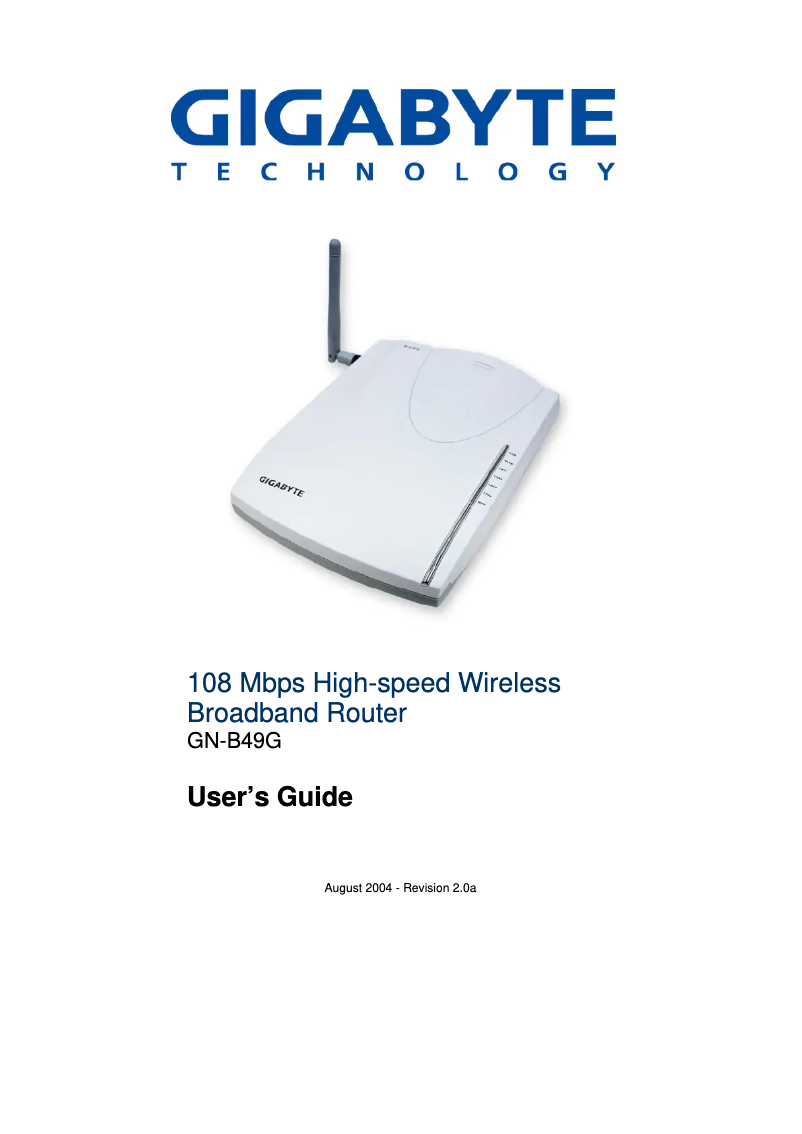 Image de la première page du manuel de l'appareil GN-B49G