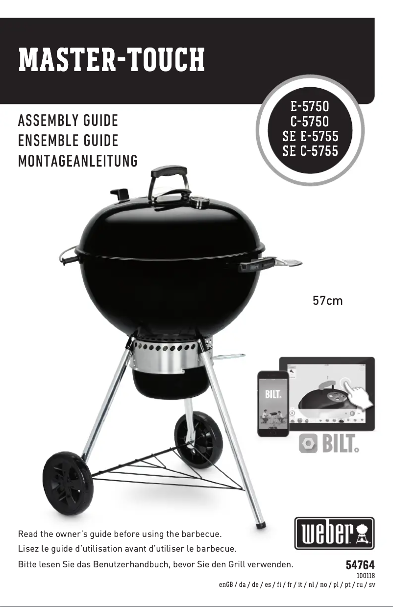 Page n°1 - Manuel utilisateur Weber Master Touch Premium E-5770