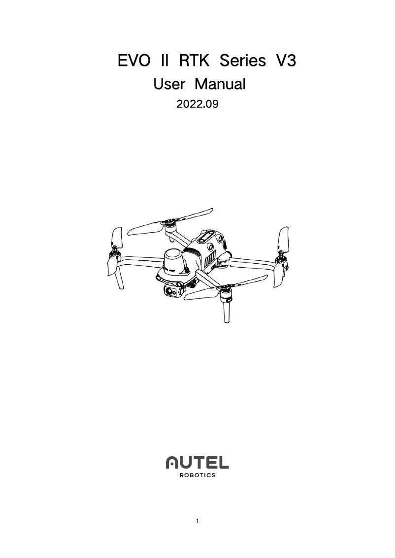 Page n°1 - Manuel utilisateur Autel EVO II RTK V3