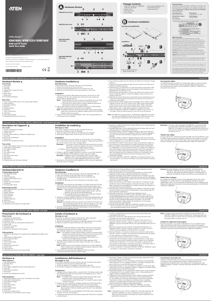 Page 1 de la notice Manuel utilisateur ATen KN8164V