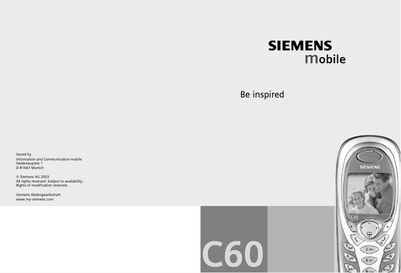 Image de la première page du manuel de l'appareil C60