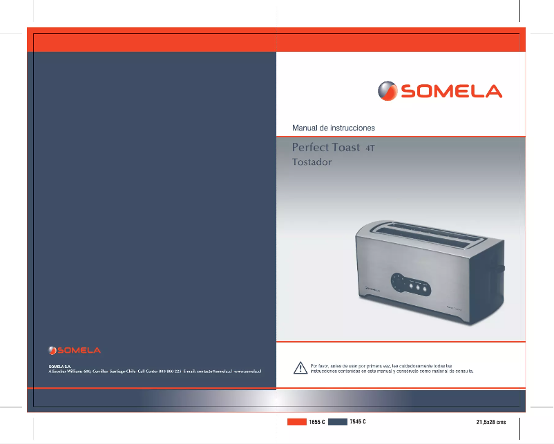 Image de la première page du manuel de l'appareil Perfect Toast 4T