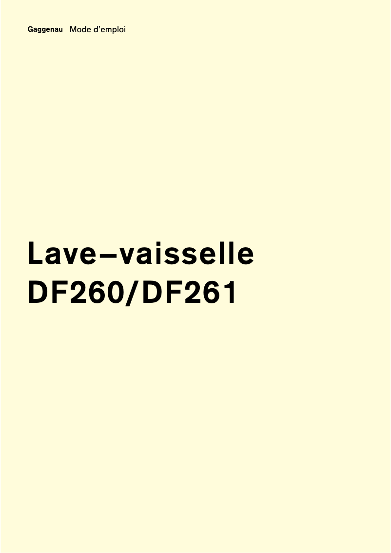 Image de la première page du manuel de l'appareil DF261261