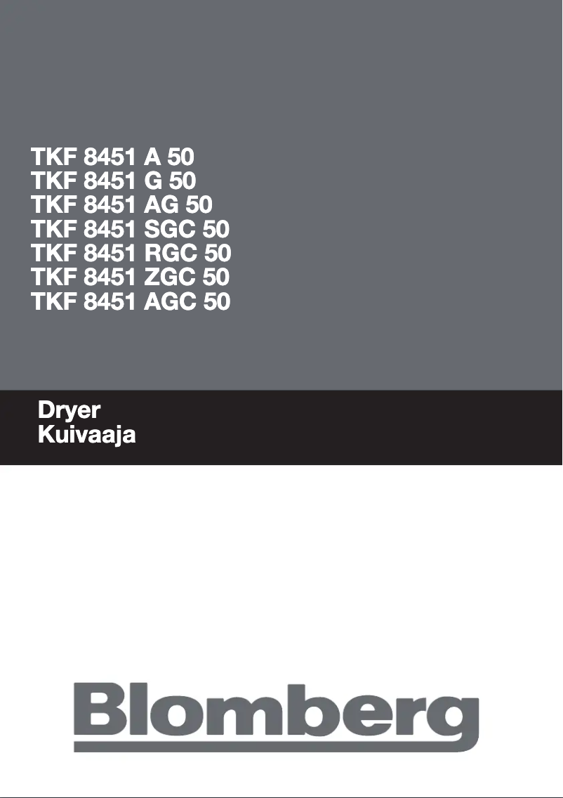 Page n°1 - Manuel utilisateur Blomberg TKF 8451 SGC 50