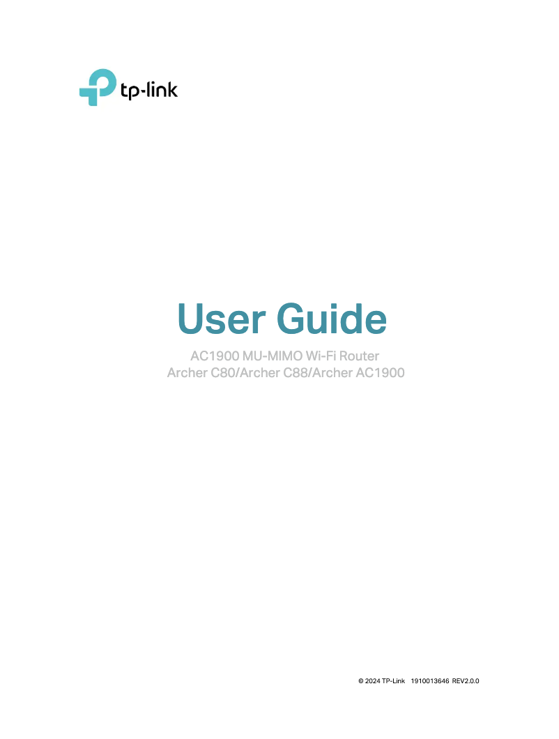 Page n°1 - Manuel utilisateur TP-Link Archer C88