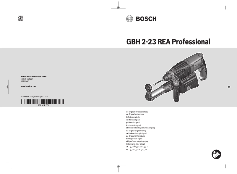 Page 1 de la notice Manuel utilisateur Bosch GBH 2-23 REA Professional