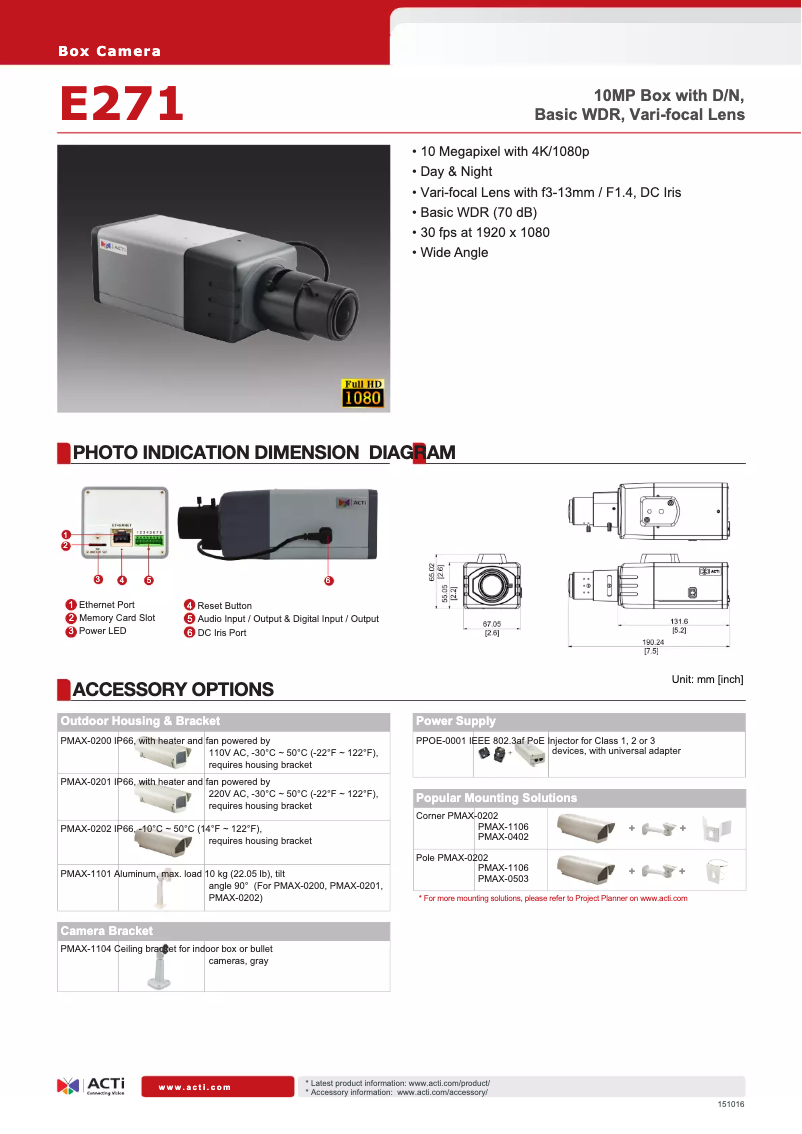 Page n°1 - Brochure ACTi E271