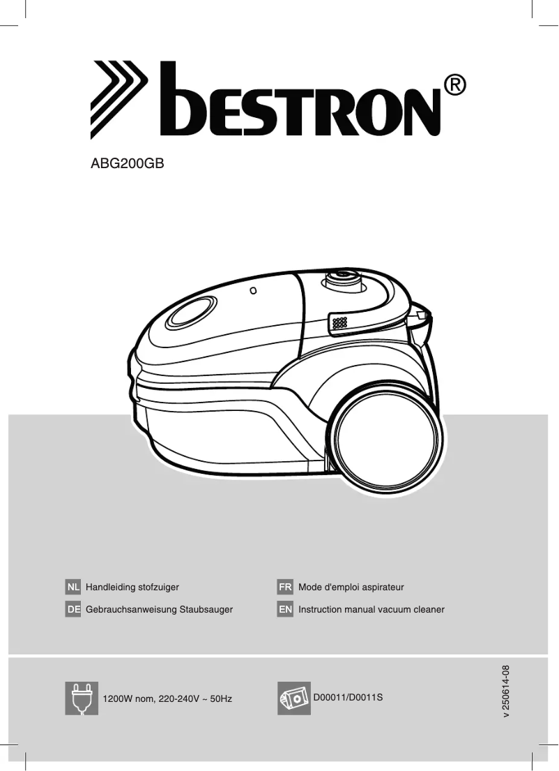 Page 1 de la notice Manuel utilisateur Bestron Rapido ABG200GB