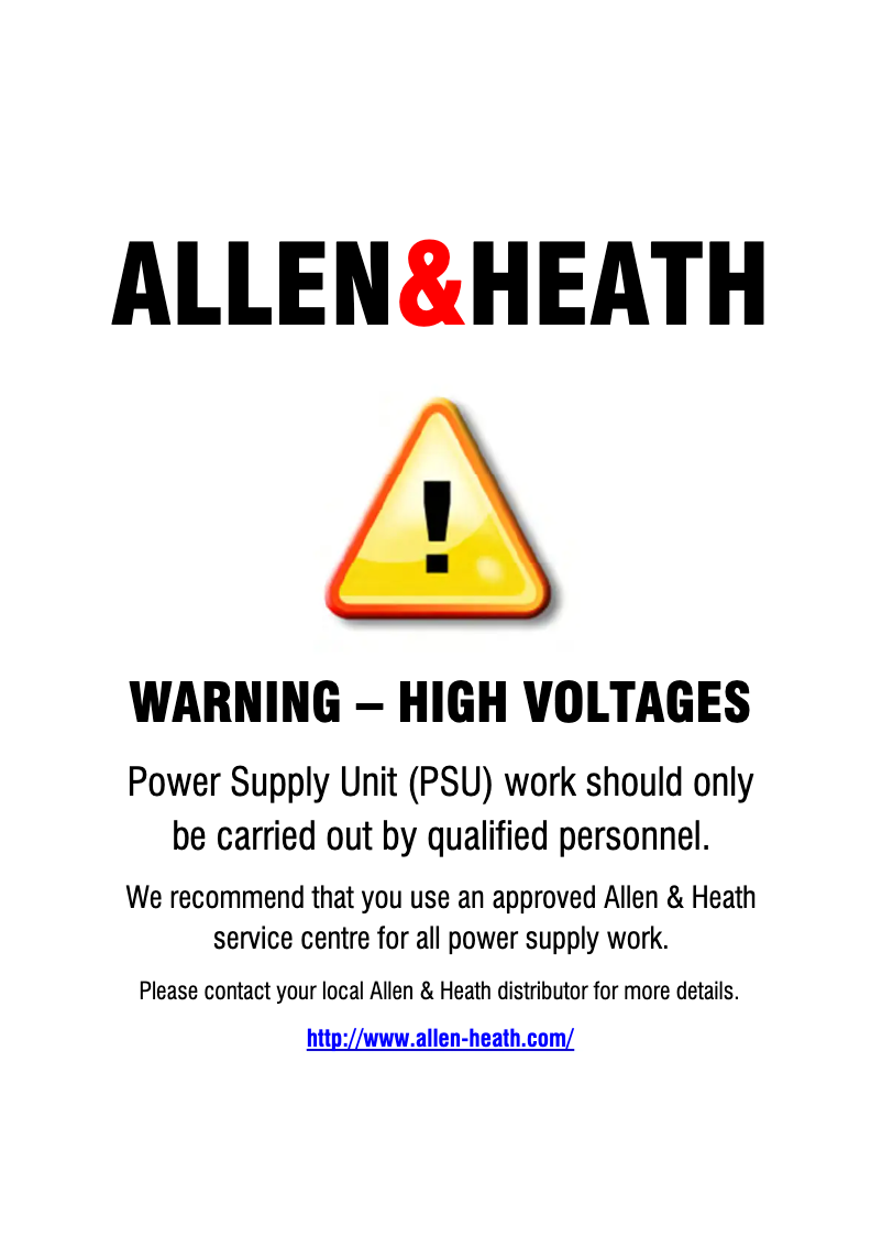 Page n°1 - Manuel utilisateur Allen & Heath WZ20:8:2