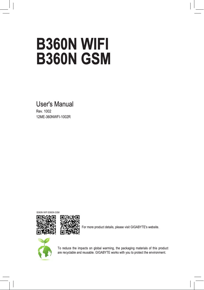 Image de la première page du manuel de l'appareil B360N WIFI